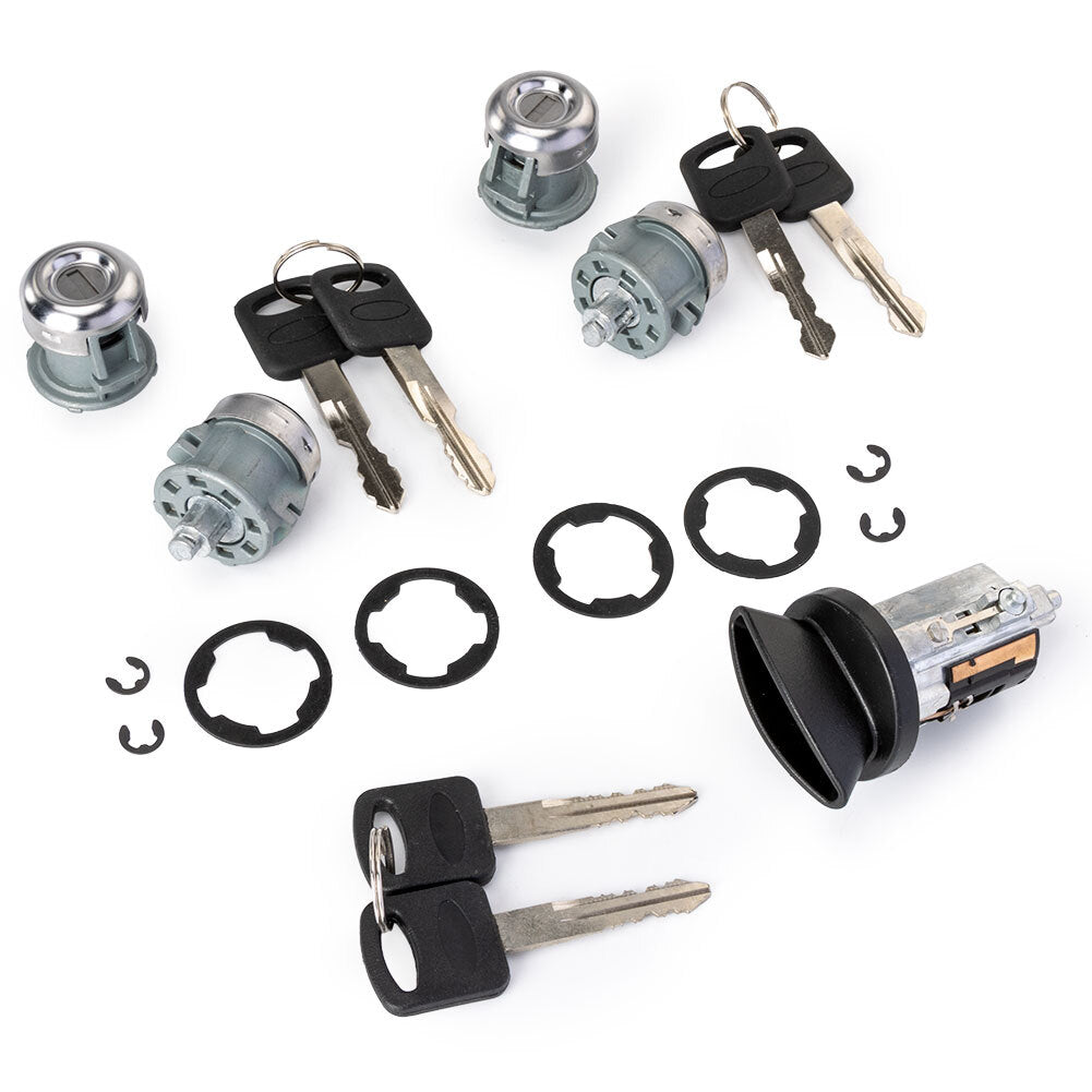 Ignition and door lock cylinders with 4 keys suitable for 1997-2007 for Ford F150, F250, F350, and F450.