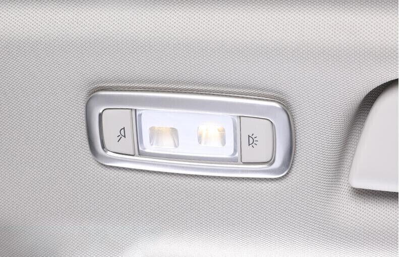 for BMW X3 G01 X4 2018-2021 Silver Steel Rear Reading Lamp Frame Cover Trim 2PCS