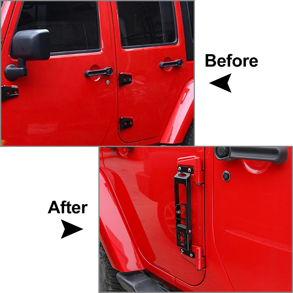 for Jeep for Wrangler JK JL Car Door Hinged Step Pedals Foot Pegs