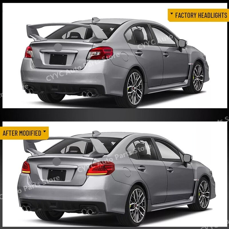 Pair Red LED Tail Lights w/Sequential Turn Signal For 2015-2021 for Subaru WRXSTI