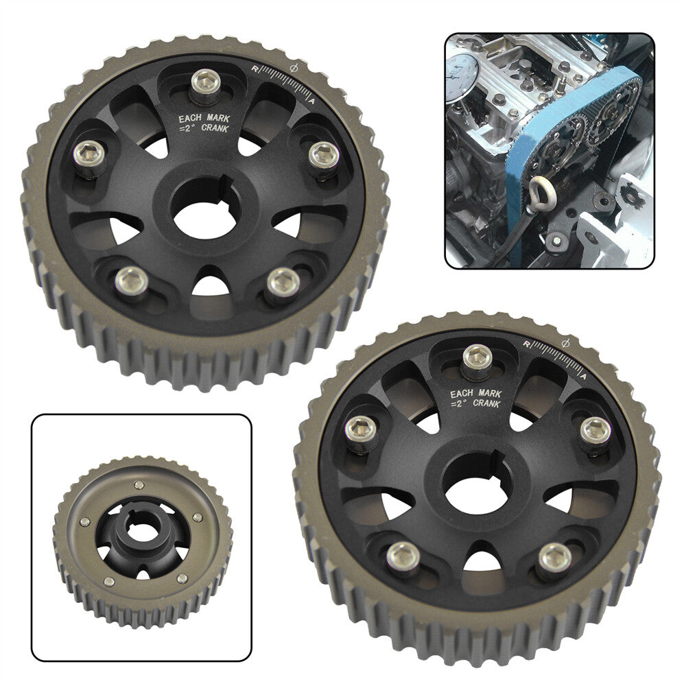 2PCS Adjustable Cam Gears For 93-01 for Honda Prelude H22 H22A1 H22A4 DOHC VTEC BK