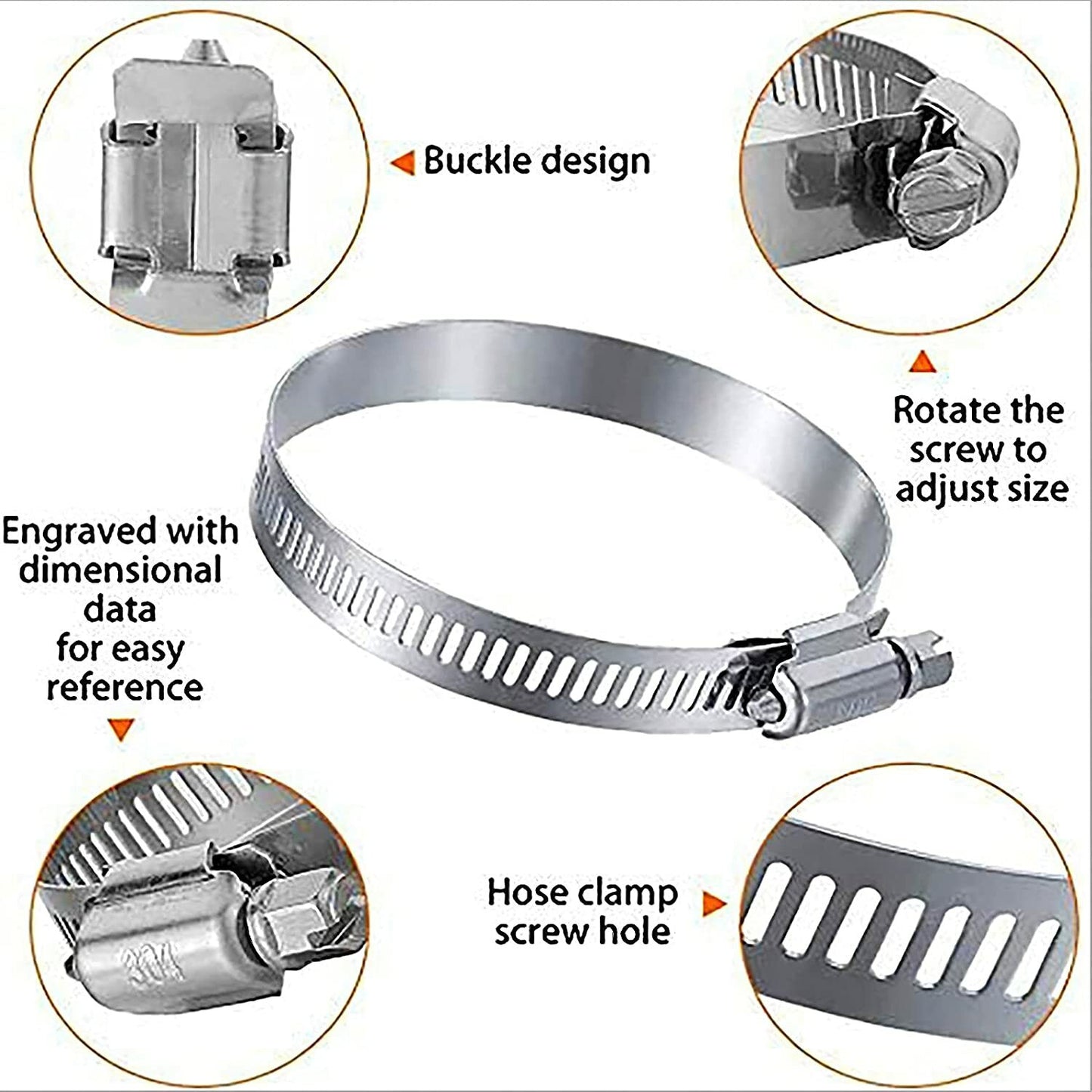 6-inch screw worm drive hose clamp hose ring clamp pipe clamp