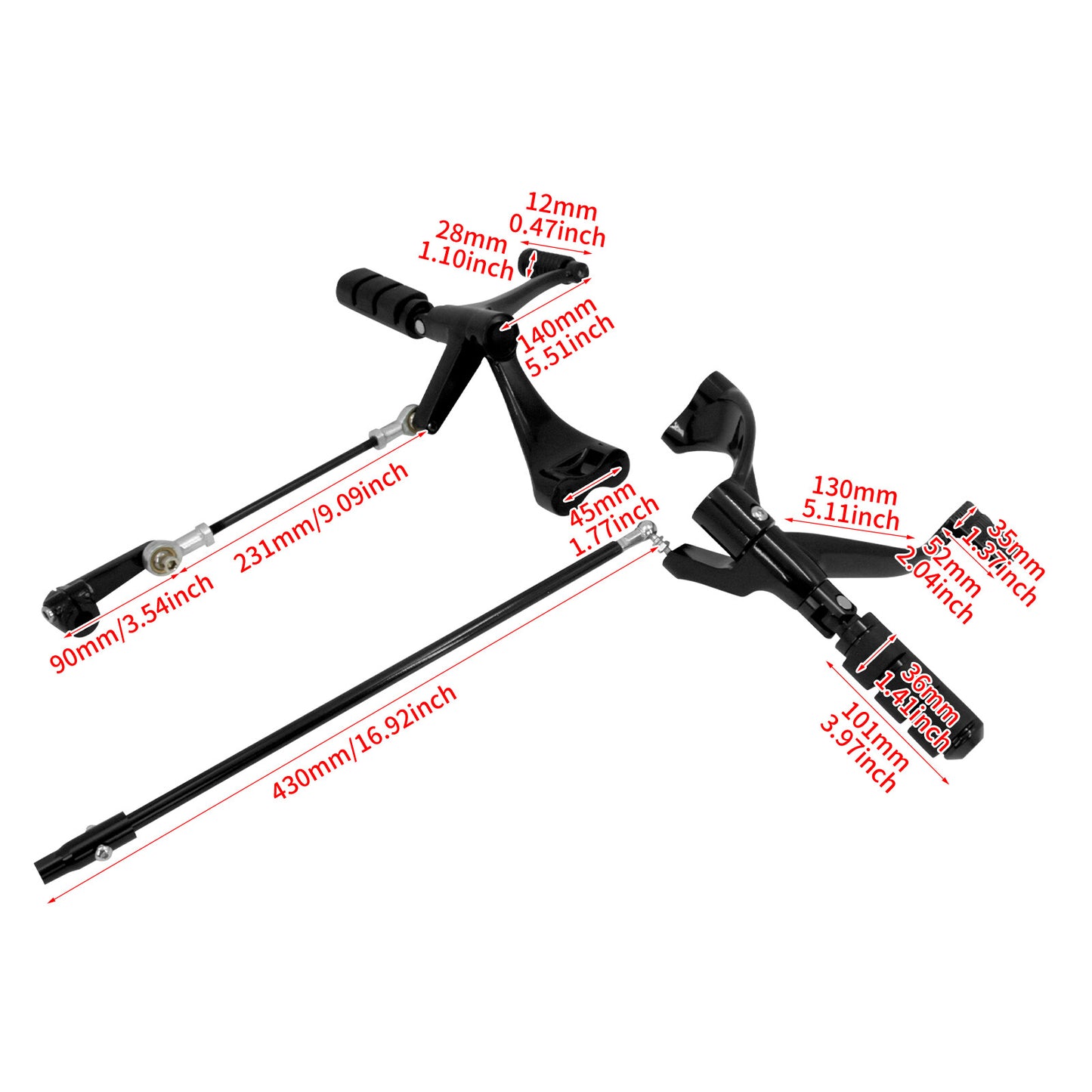 Forward Controls Foot Pegs Linkages Levers for Harley Sportster 883 1200 14-22