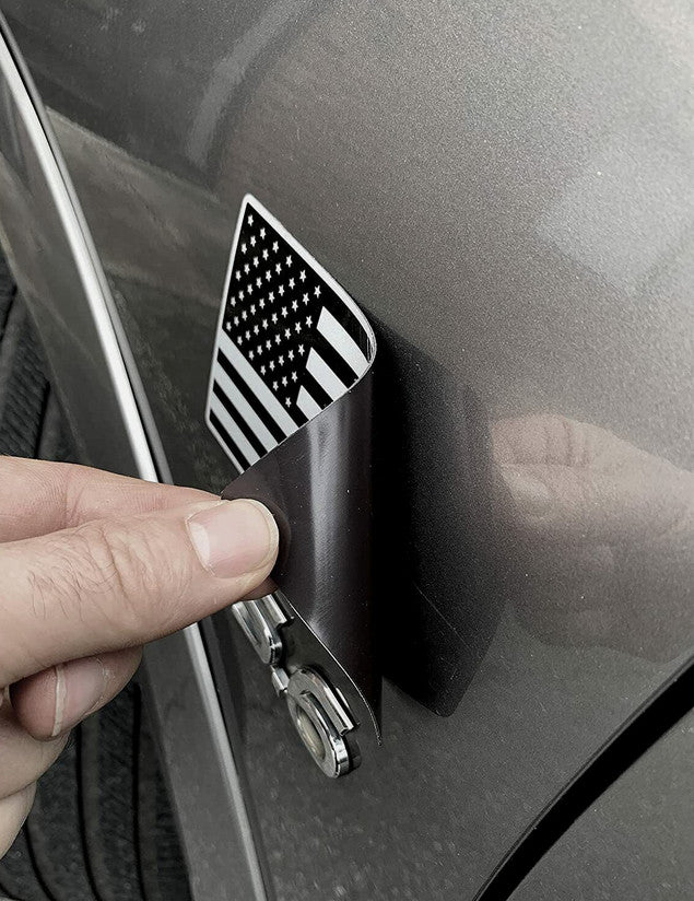 Car side fender rear badge sticker black and white magnetic American flag for Jimsy