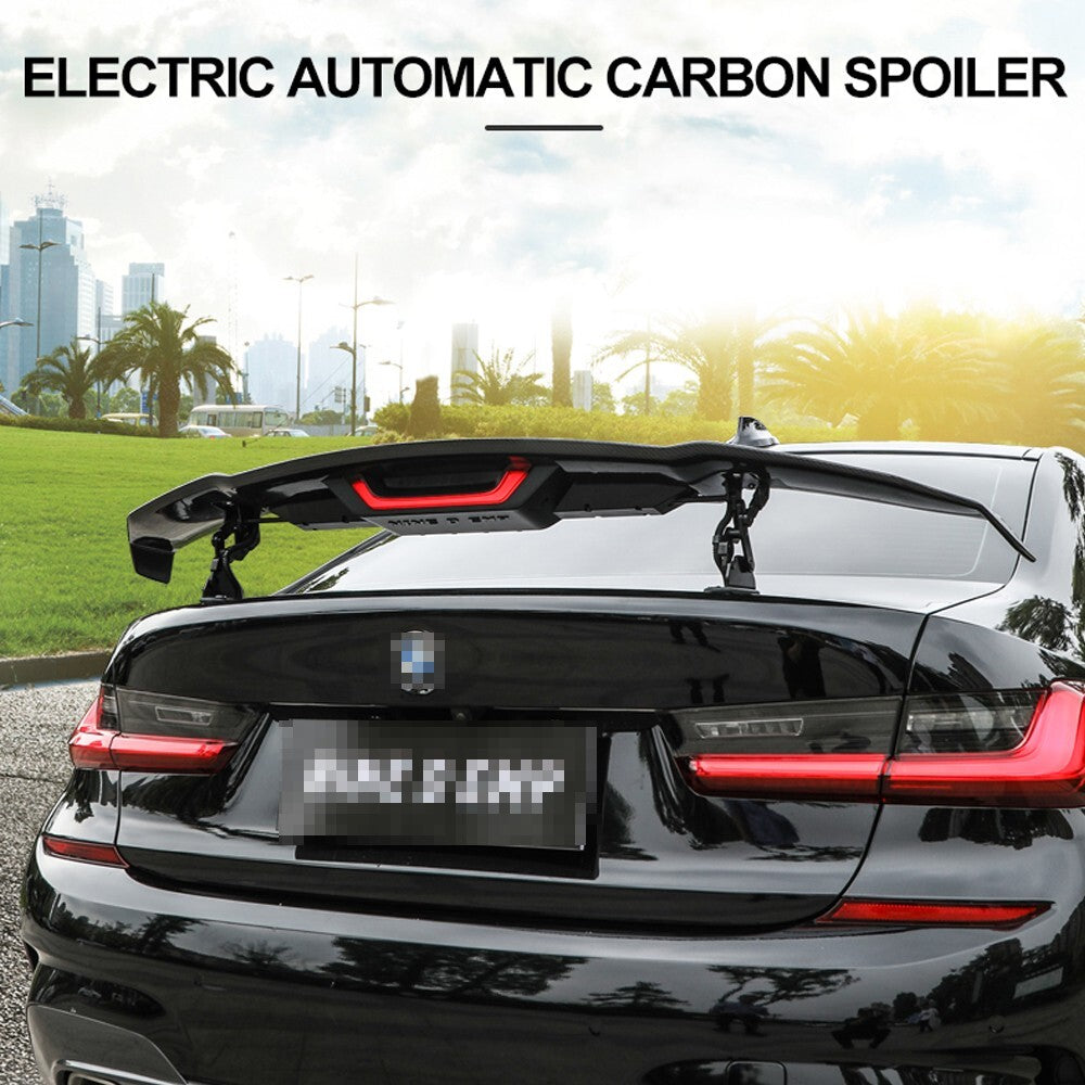 Universal Real Carbon Fiber Electric Automatic Speed Lift Tail Rear Spoiler Wing