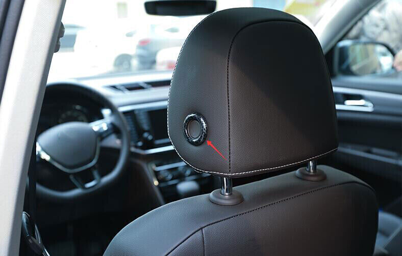 for Volkswagen Atlas 2018-23 Carbon Fiber for Seat Headrest Switch Button Frame Trim