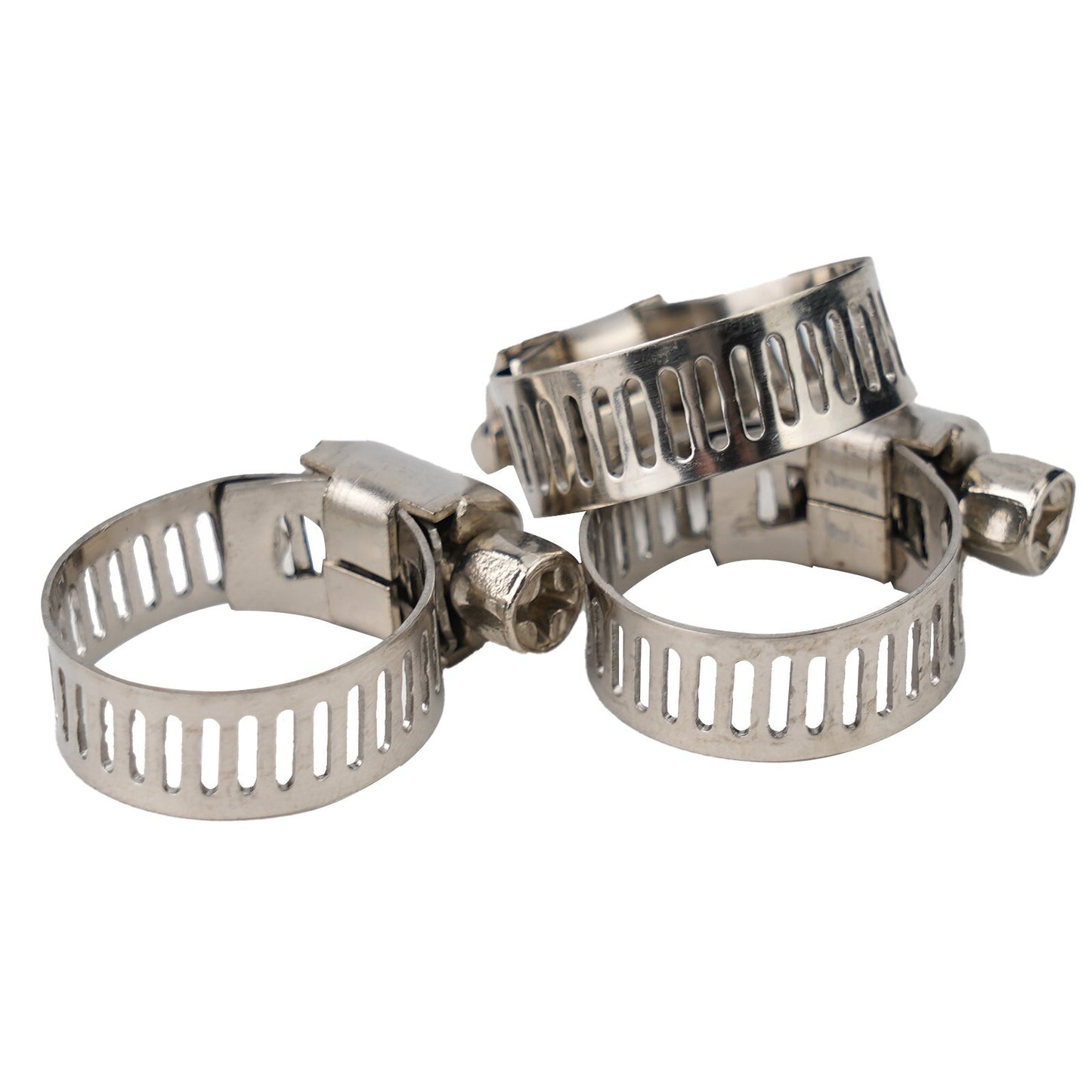 Stainless Steel Clips Drive Hose Clamps Fuel Line Worm Silver Accessories