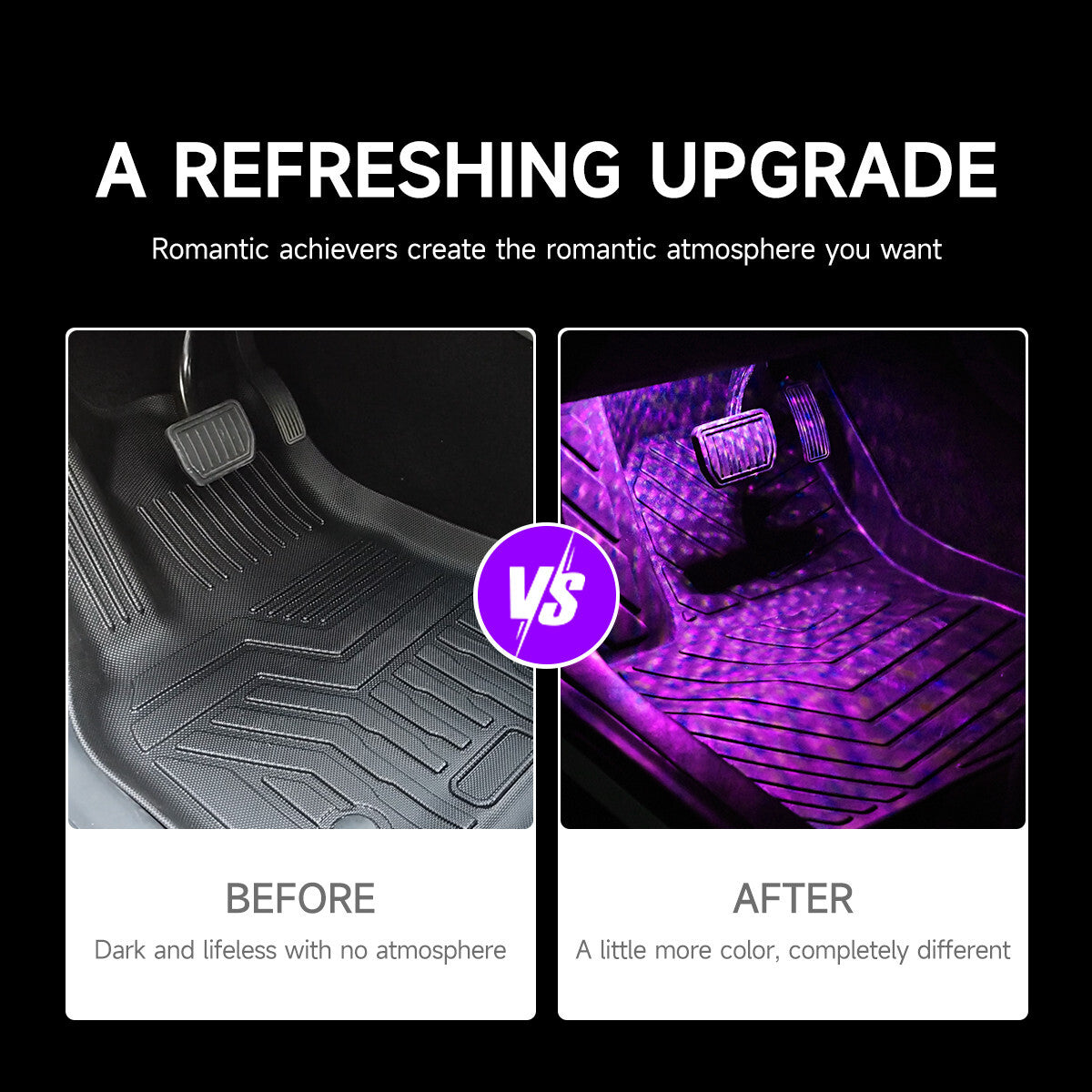 Car Interior Accessories RGB LED Floor Decorative Atmosphere Strip Lamp Lights