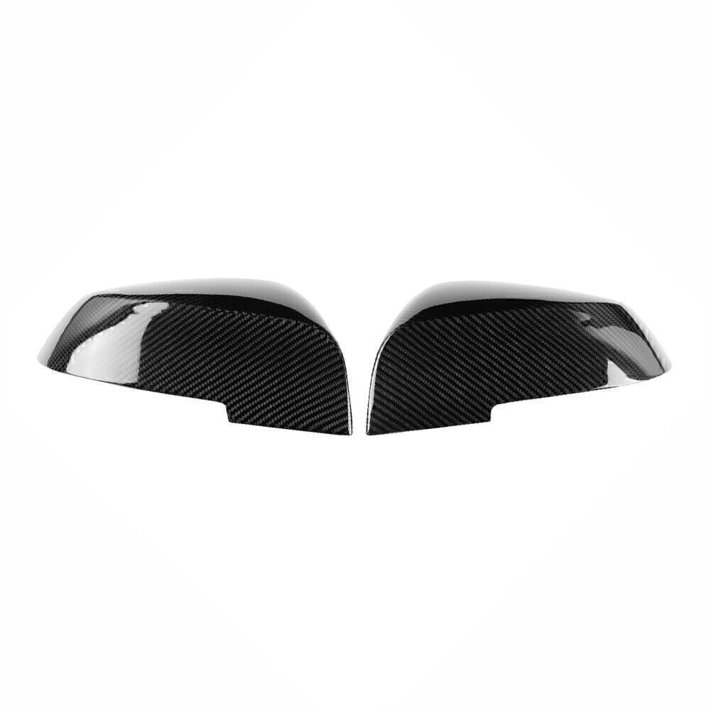 2-Piece Carbon Fiber Car Side Mirror Covers for BMW E84 F20 F22 F30 F32 Black