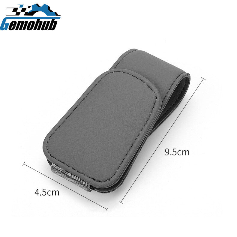 1PC Universal Car Sun Visor Glasses Sunglasses Card Holder Leather Clip Magnetic