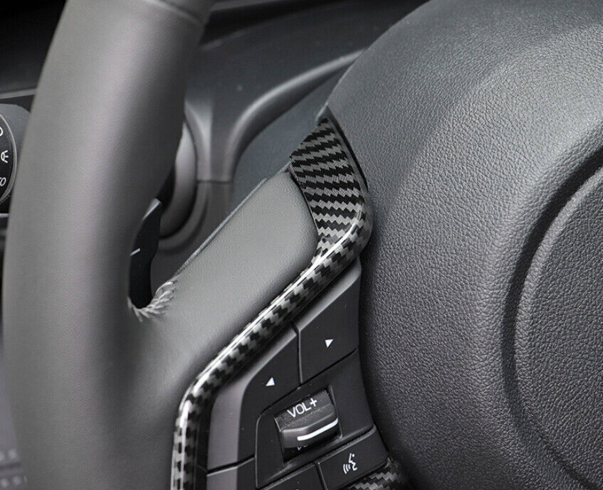 for Subaru Outback 2020-2022 Carbon Fiber Steering Wheel Button Cover Trim 4PCS