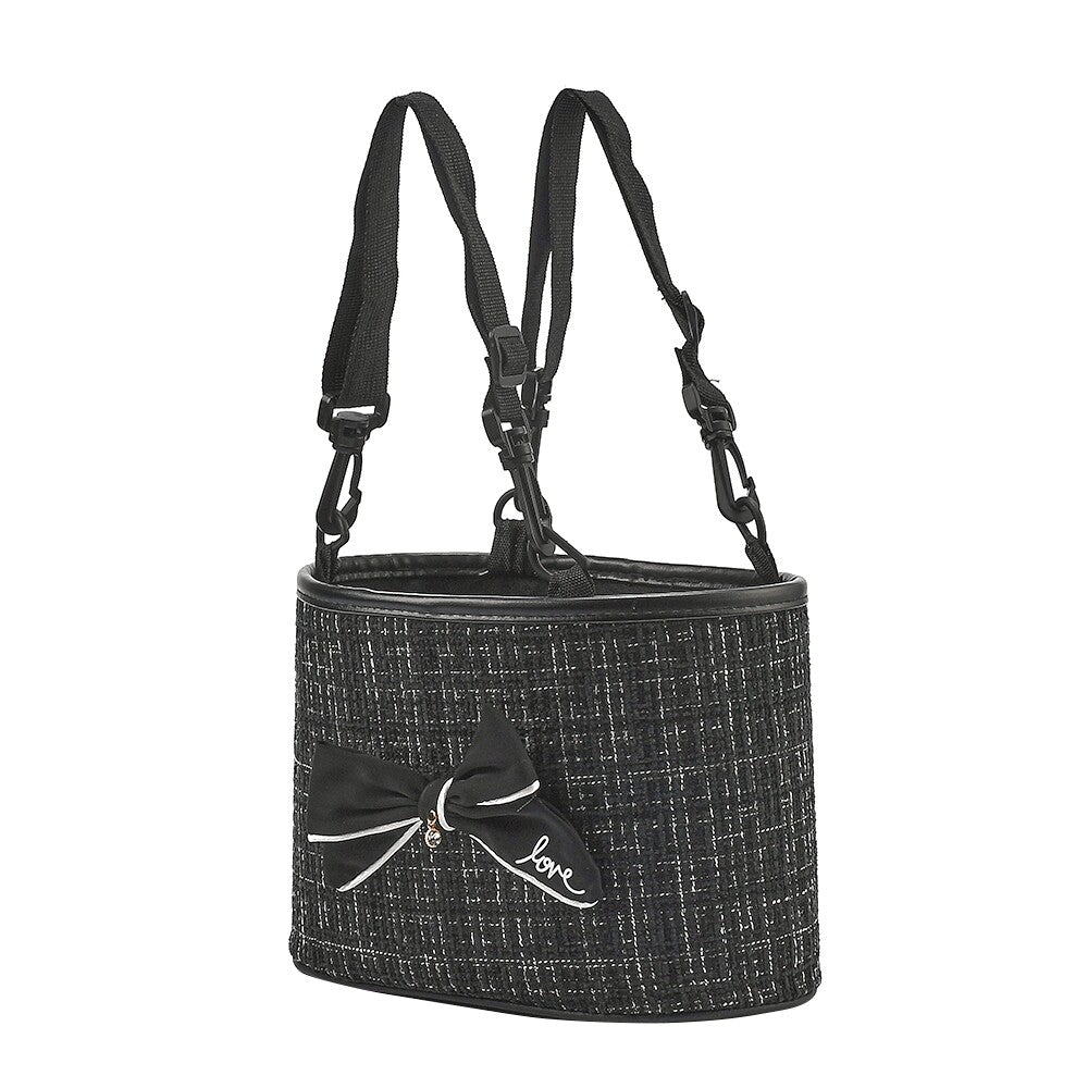 Black 2 in 1 Car for Seat Back Hanging Bag Storage Organizer With Bow for Women Girl