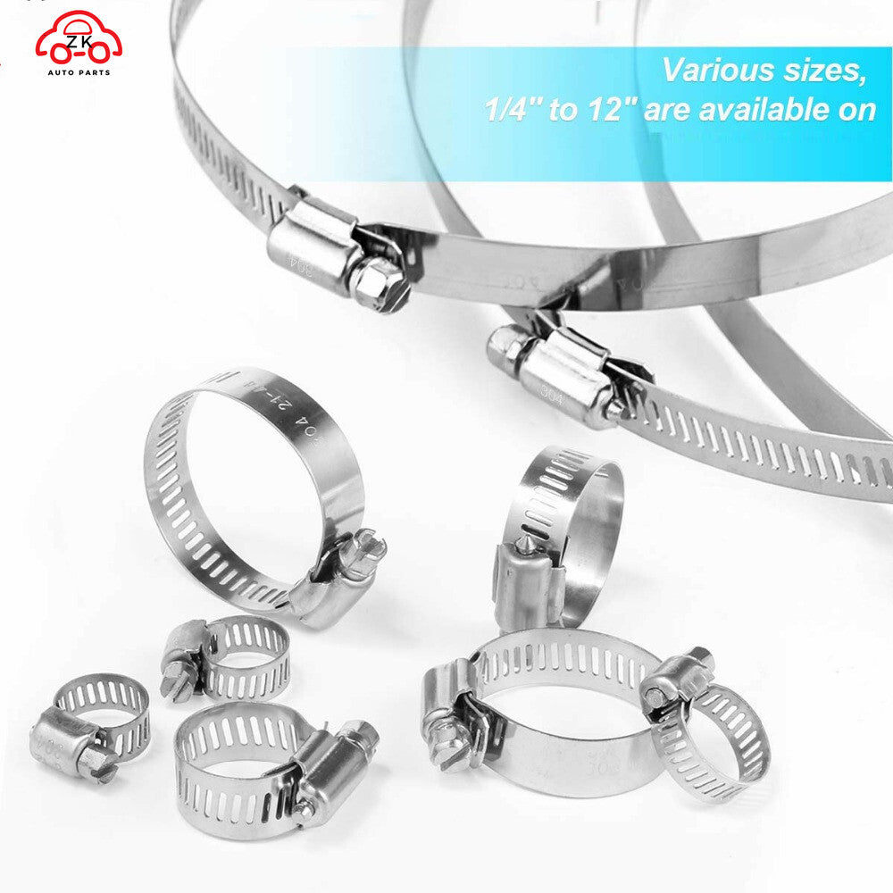 2-inch hose clamps, 304 stainless steel hose clamps, worm gear hose clamps, 10 pieces/set