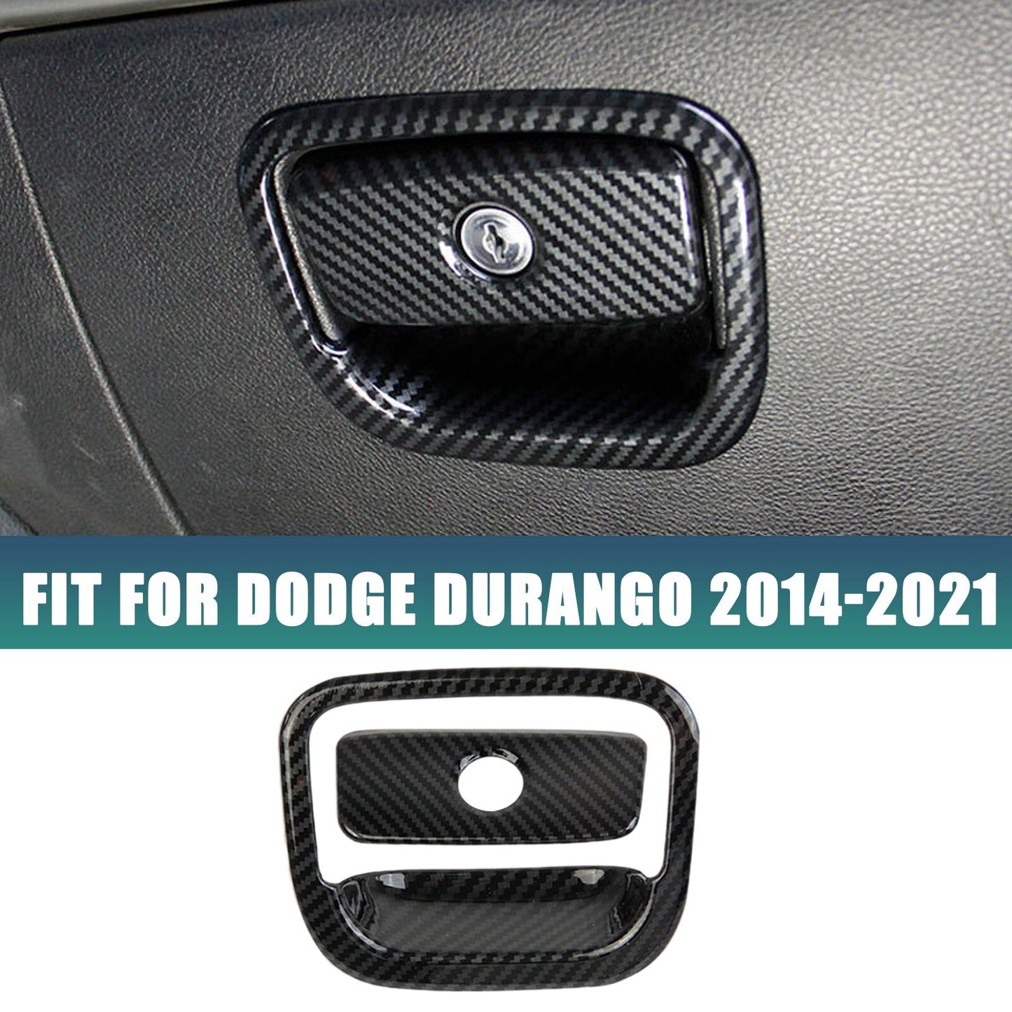 Black ABS for Co -pilot Storage Box Handle Cover Trim For 2014-2021 for Dodge Durango