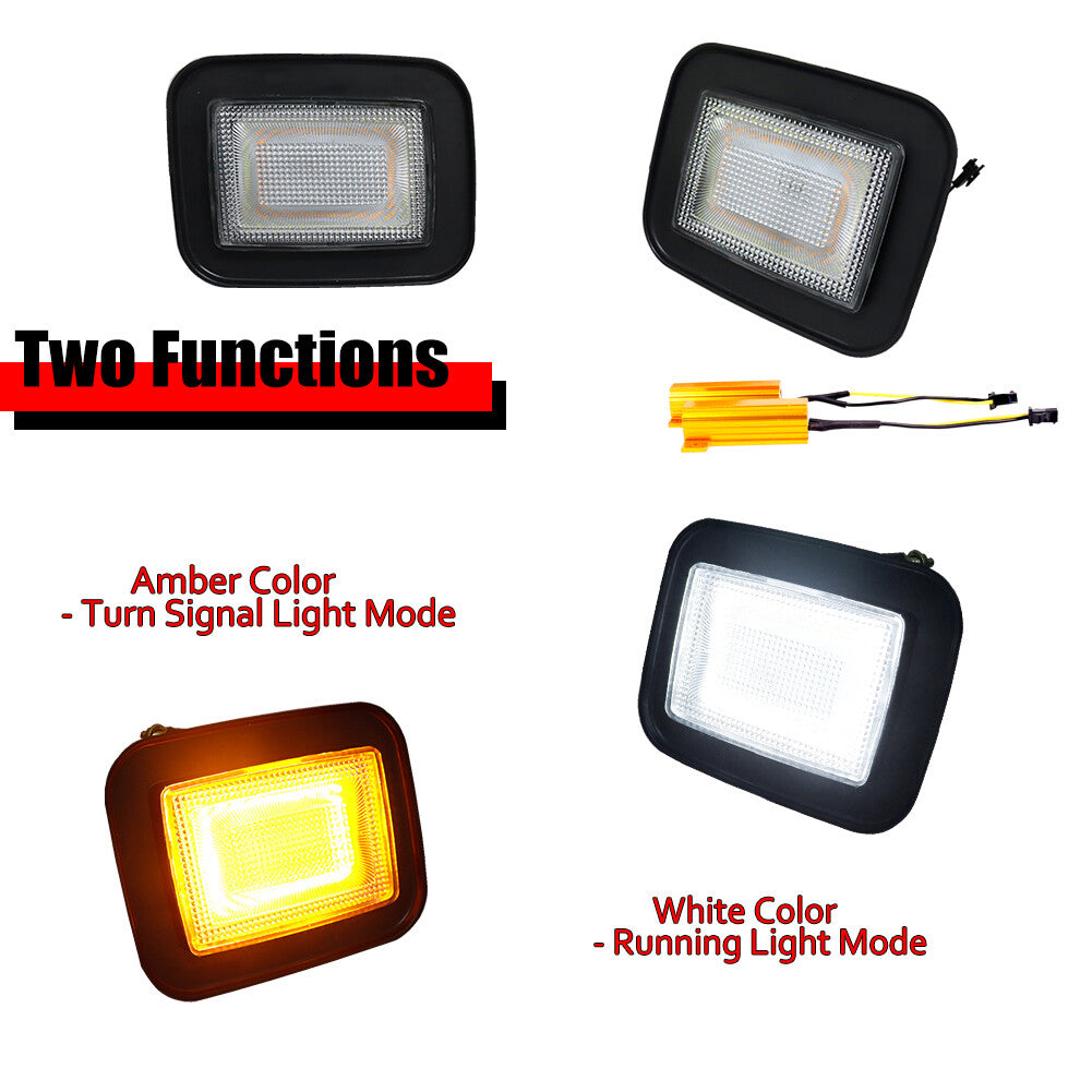 Transparent front bumper turn signal with amber LED lights, suitable for 03-09 for Hummer H2 15060530