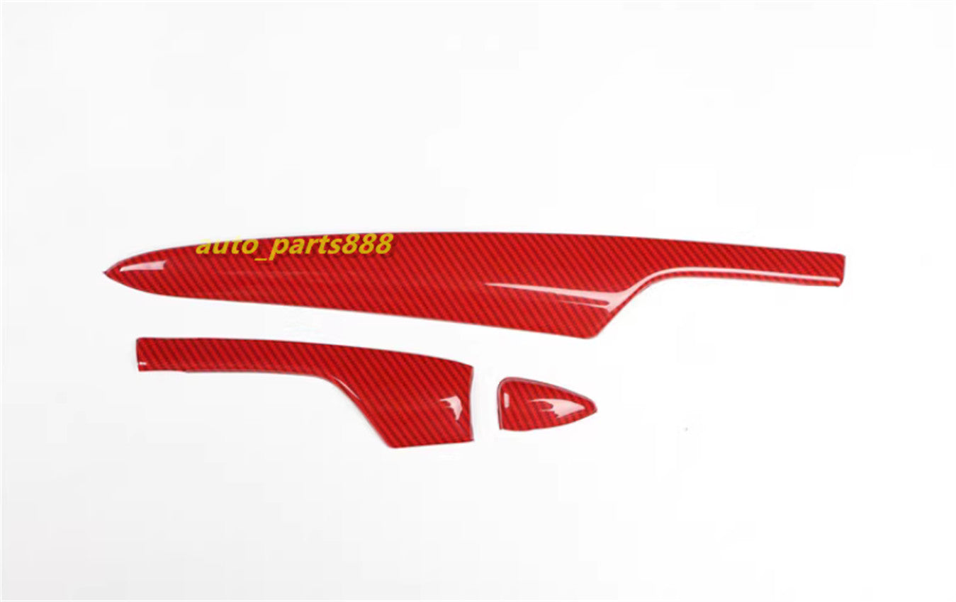 Red Carbon Fiber Interior Kit Molding Cover Trim for Cadillac ATS ATS-L 2014-17