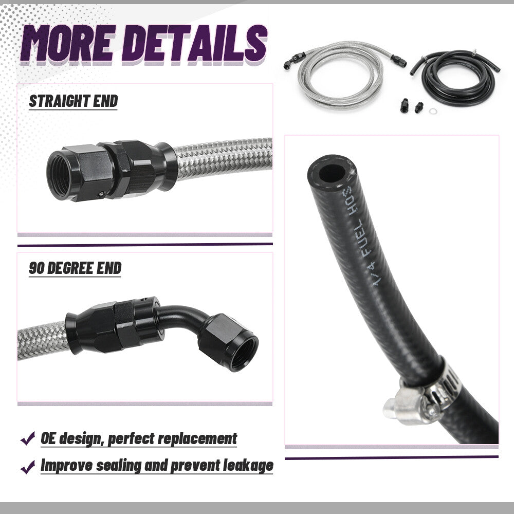 Fuel Feed Line Rubber Return for 96-00 for Honda for Civic Sedan Coupe Hatchback 1.6L