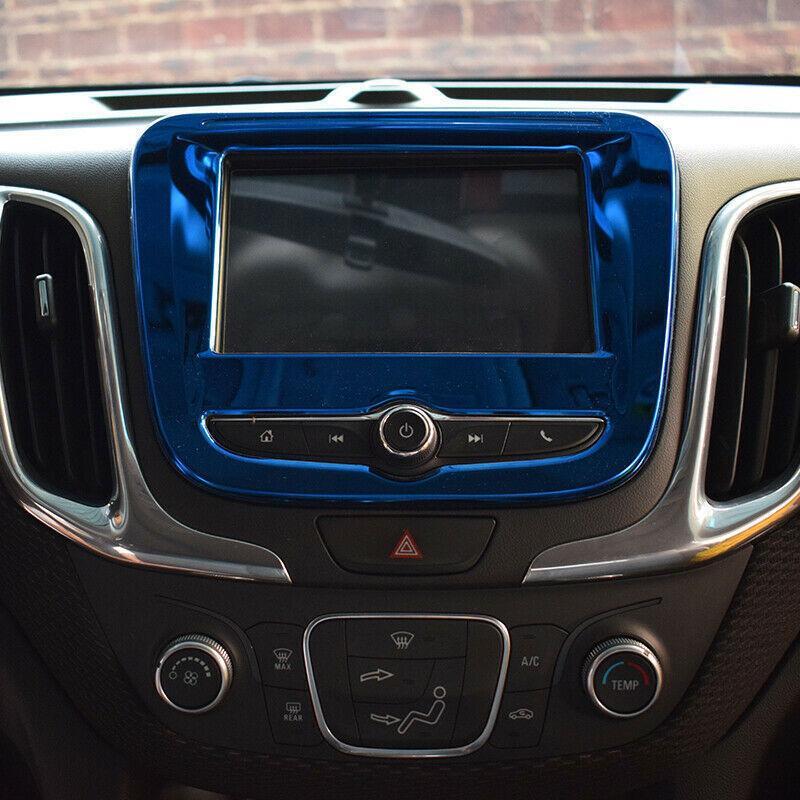 for Chevrolet Equinox 2018-2021 Blue Titanium Central Console Navigation Frame