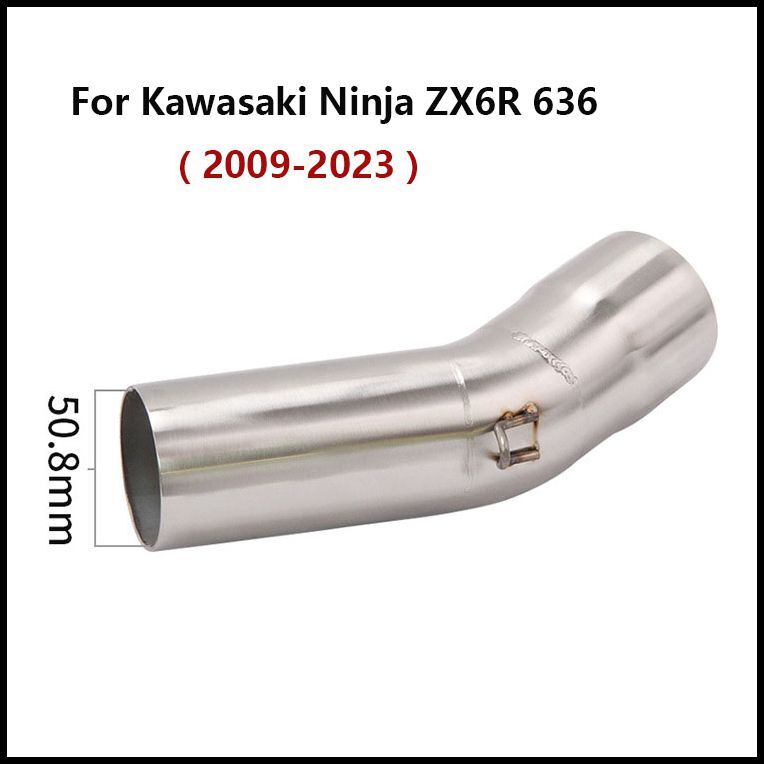 Motorcycle Exhaust Mid Link Pipe Slip On for Kawasaki ZX6R 636 2009-2023