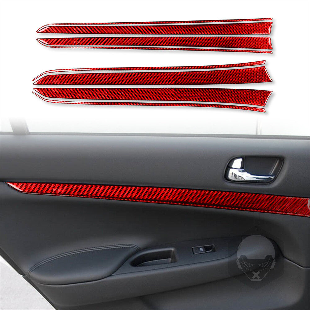 15¡ÁRHD Red Carbon Fiber Dashboard Door Panel Trim for Infiniti G37 Sedan 2007-13