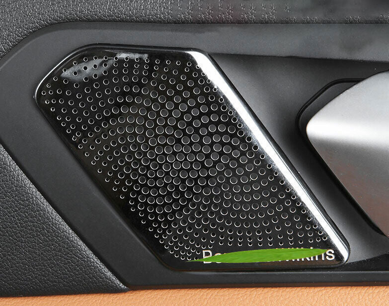 Fit for BMW X5 G05 2019-2023 Black Steel Inner Door Speaker Horn Ring Cover Trim