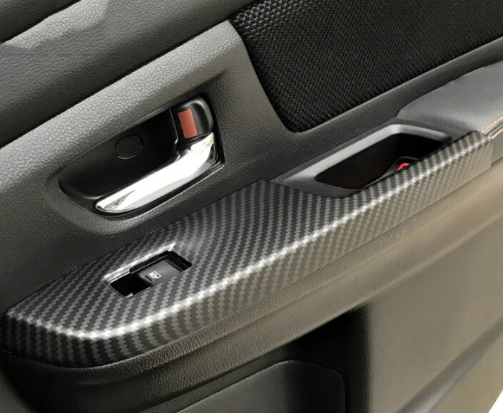 4X ABS Carbon Fiber Window Lift Panel Switch Cover Trim for Subaru XV 2015-2017