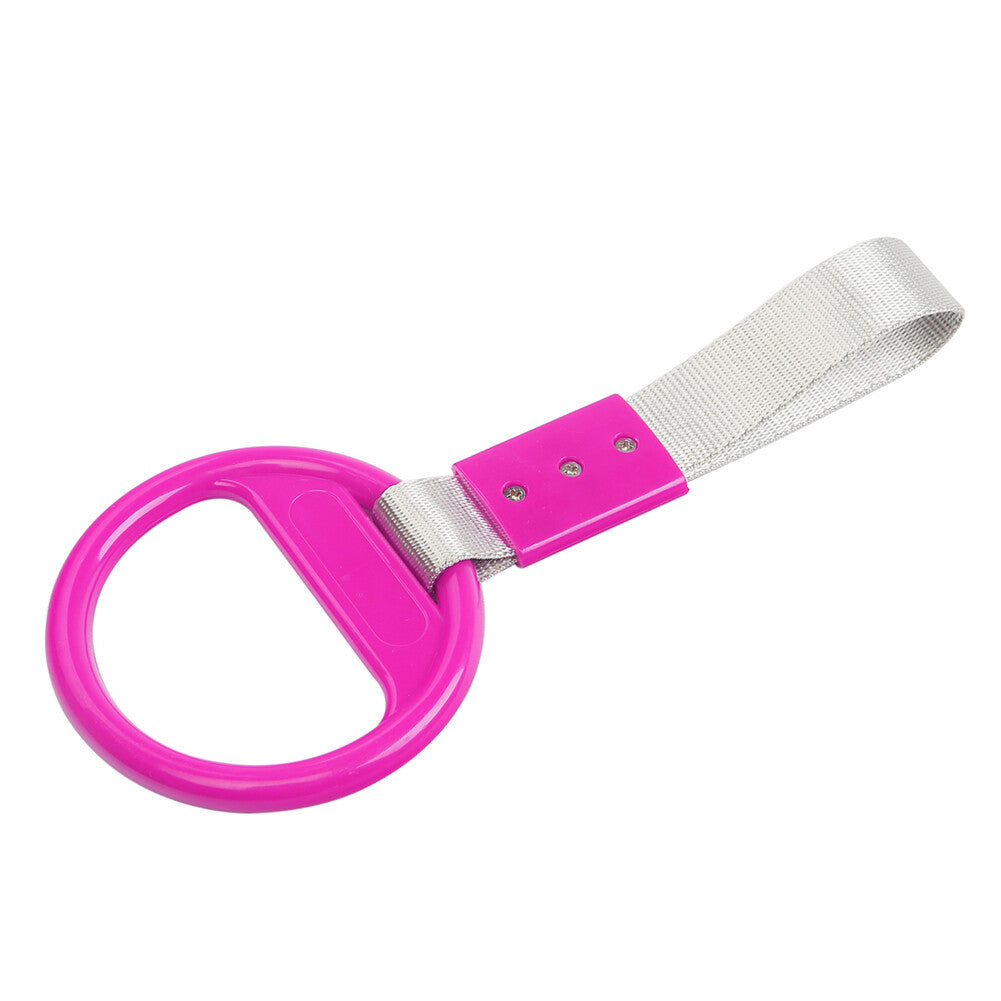 1Pcs White Belt Round Ring Train Bus Handle Hand Strap Drift Charm Tools for Car
