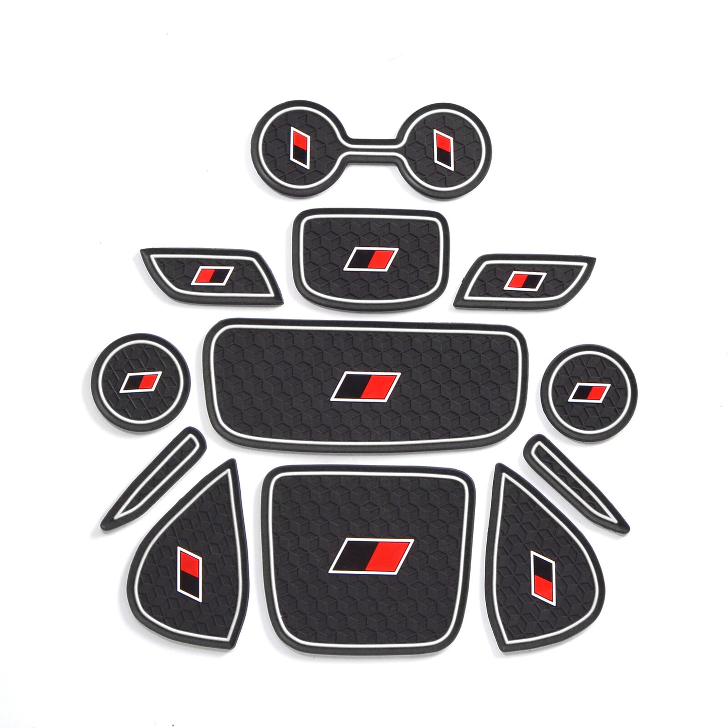 Accessories for Toyota Yaris 2020 2021 Hybrid GR Sport Gate Slot Cup Mat WHTIE