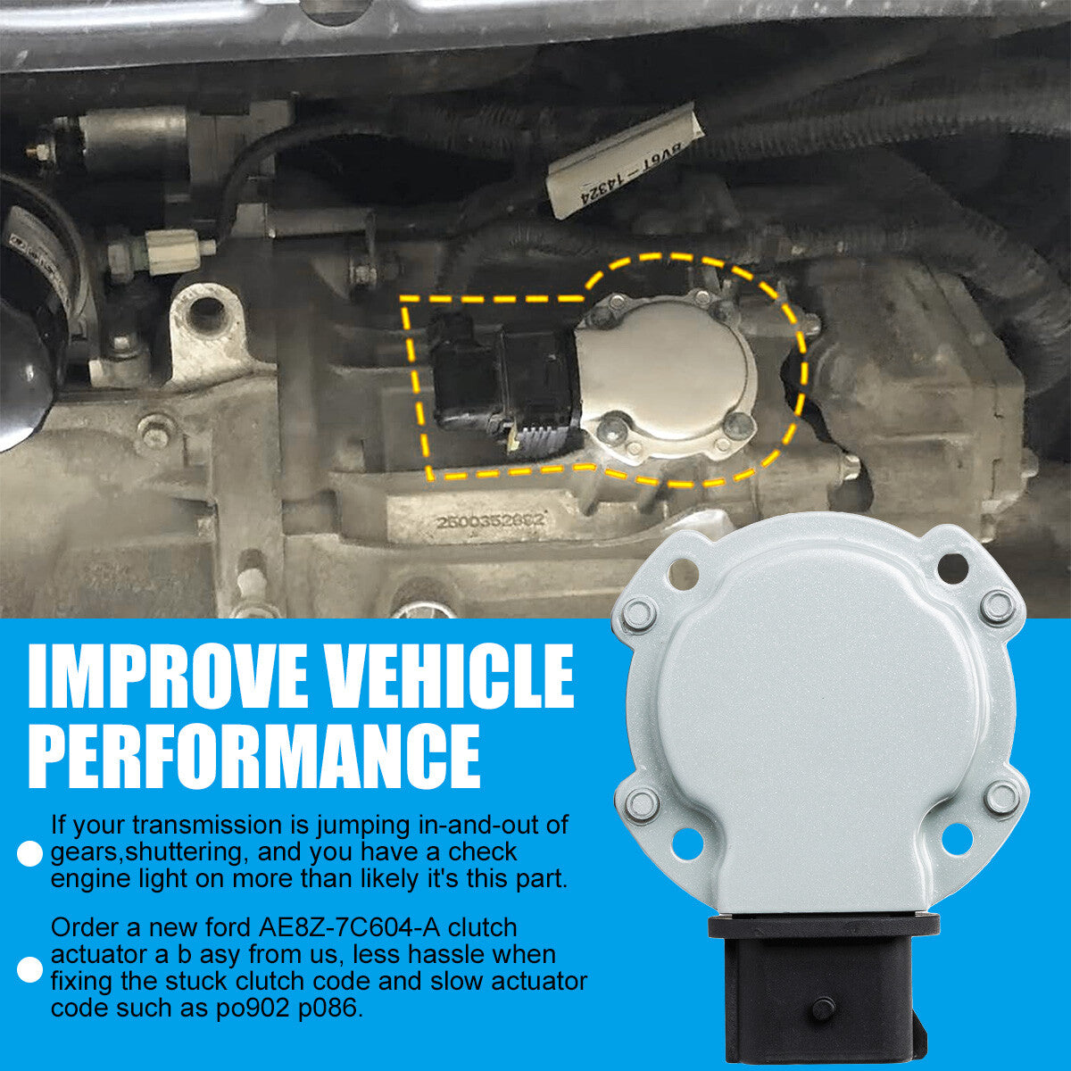 2Pcs Automatic Transmission Clutch Actuator AE8Z-7C604-A for Ford Fiesta Focus