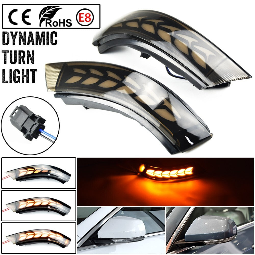 2pcs LED Dynamic Side Mirror Turn Signal Light Assembly for Cadillac ATS CT4