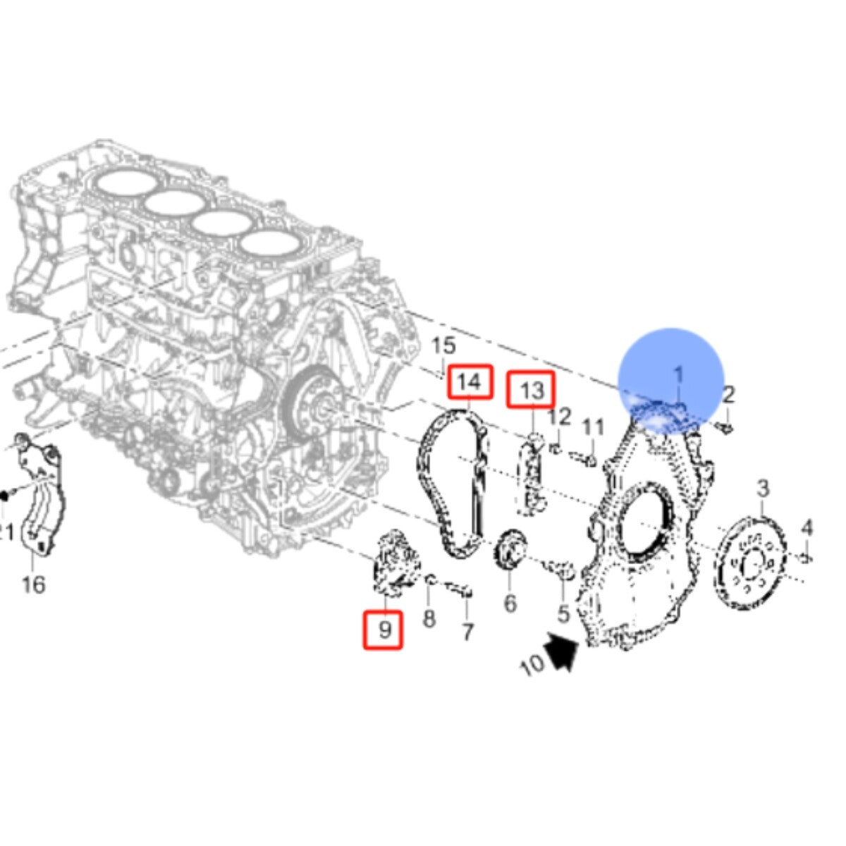 8-piece Equipment Manufacturer Timing Chain Kit for Cadillac 2019-2024 2.0T XT4 XT5 XT6