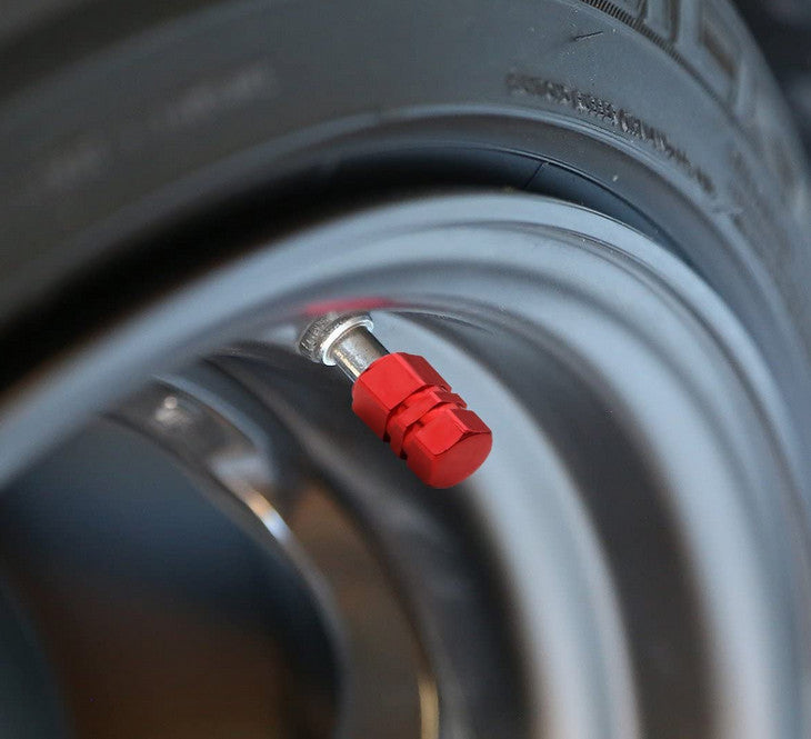 4-Piece Red 17mm Car Tire Valve Cover Stem Cover Air Valve Dust Cover for Alfa Romeo