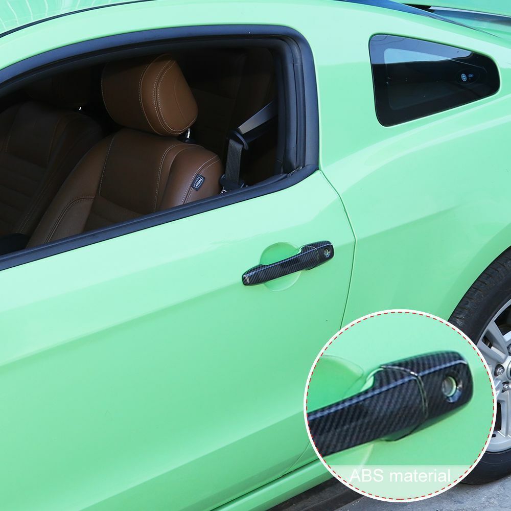 2pcs Door Handle Cover Trim Carbon Fiber for ford for Mustang 2004-2014 Outdoor