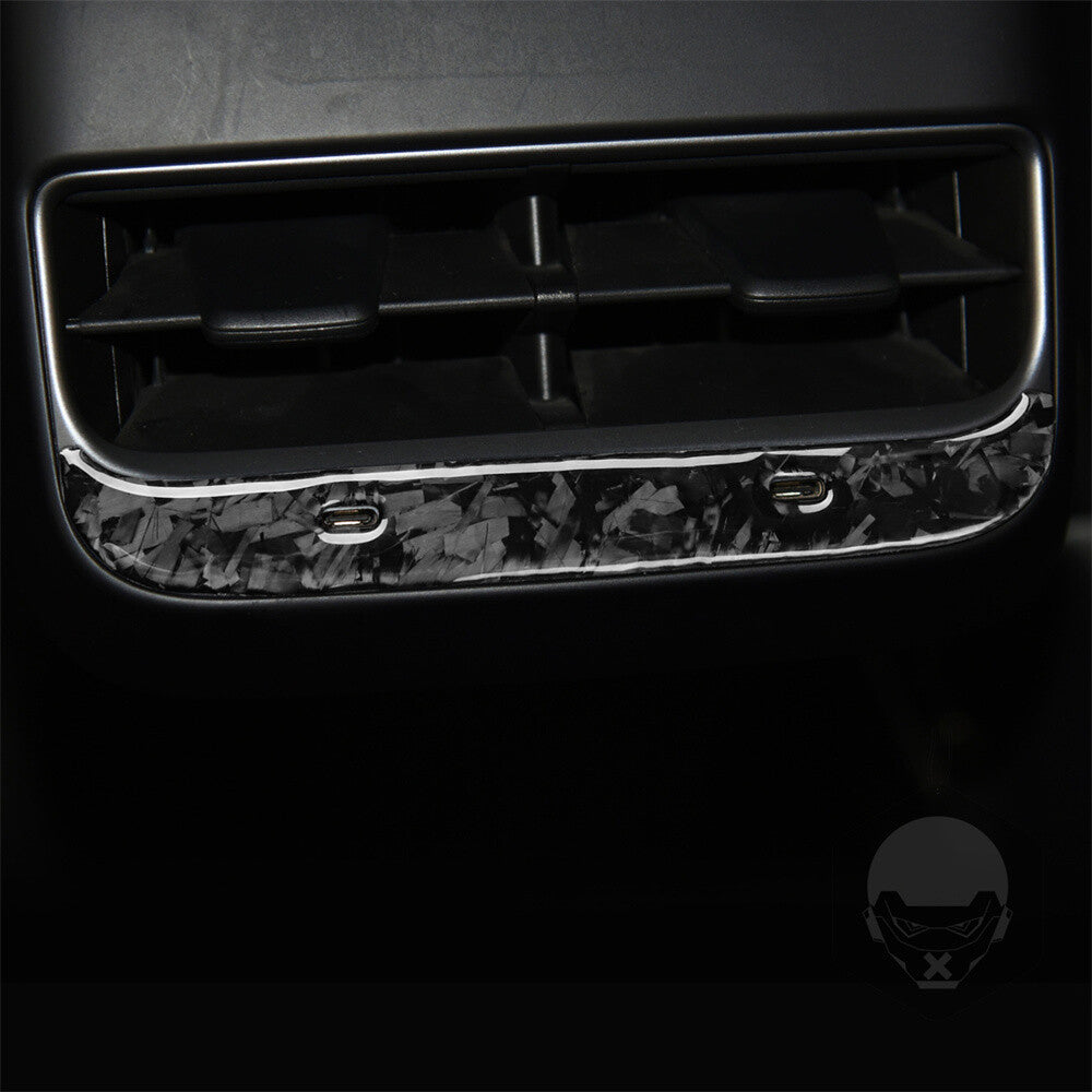 for Tesla Model 3 /Y 2017-23 Forged Carbon Fiber Rear Air Vent Outlet Panel Trim