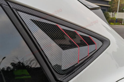 for Toyota Venza 2021-2023 ABS Red+Carbon Fiber Rear Side Window Vent Cover Trim