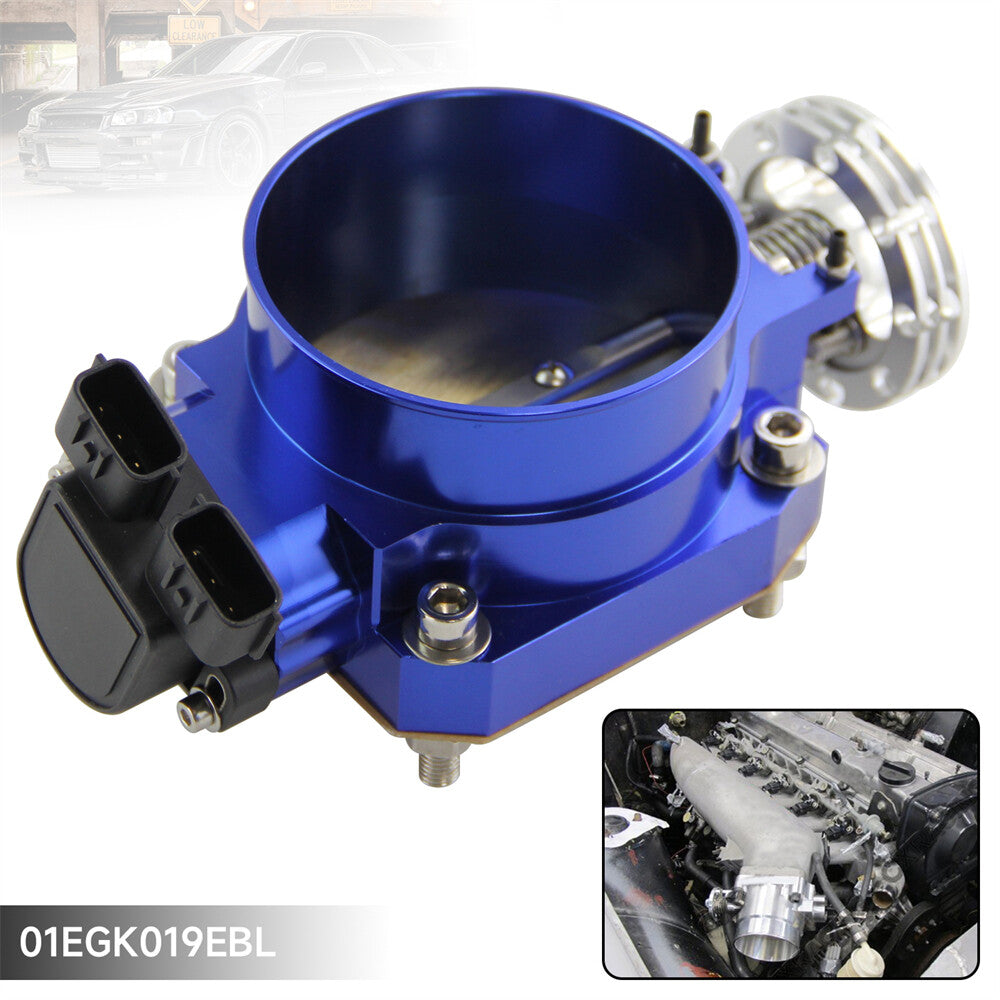 80mm Q45 Throttle Body +TPS for Nissan Skyline R33 R34 RB20DET RB25DET Blue