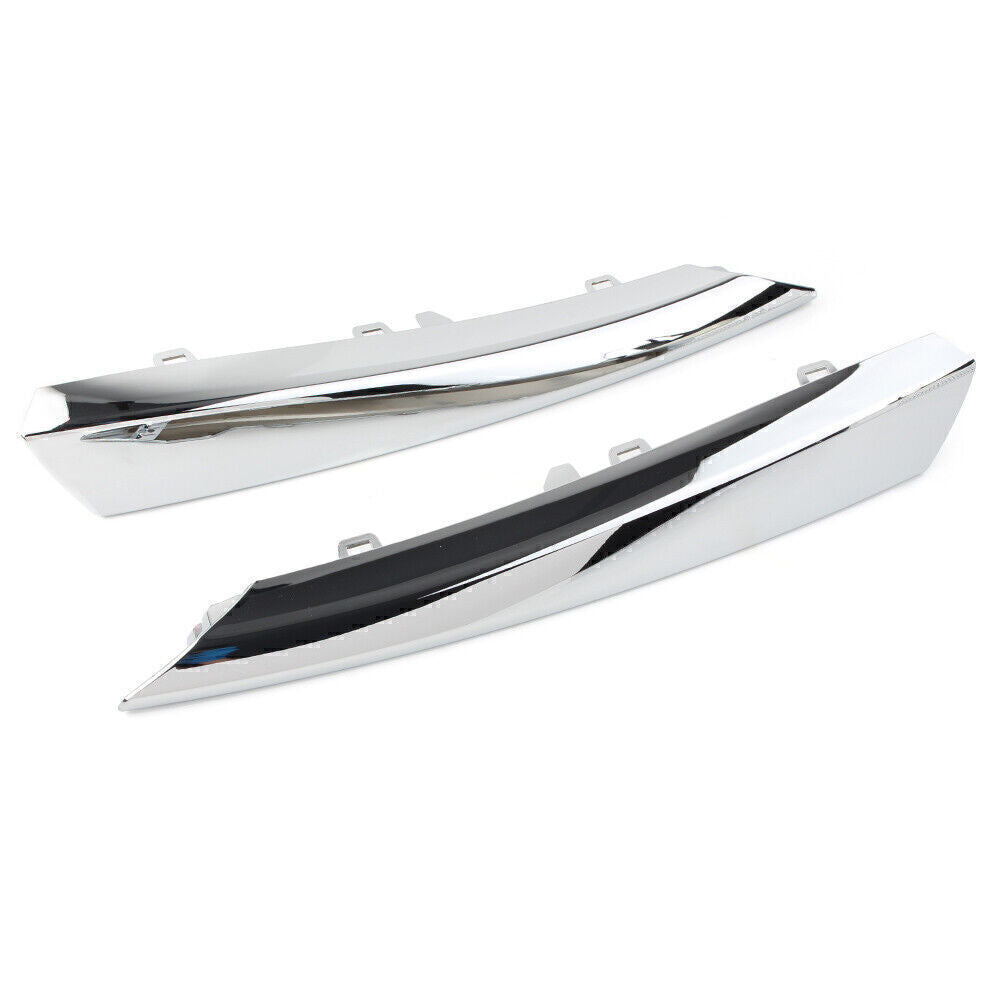 Pair Front Side Grille Chrome Molding Trim Left Right Fit for Jaguar XF 2012-2015
