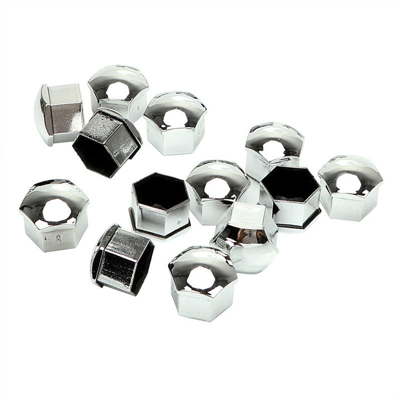 17mm Chrome Car Wheel Lug Nut Bolt Center Cover Screw Nuts Clip Tool Accessory