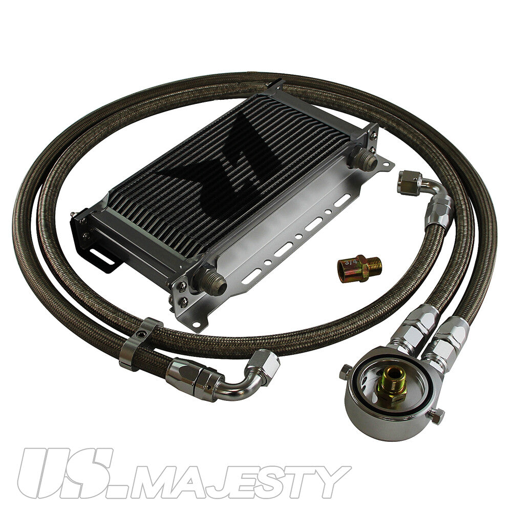 LR 19 Row AN10 Oil cooler w/Bracket+Filter Adapter Hose Kit 3/416 M201.5 SL