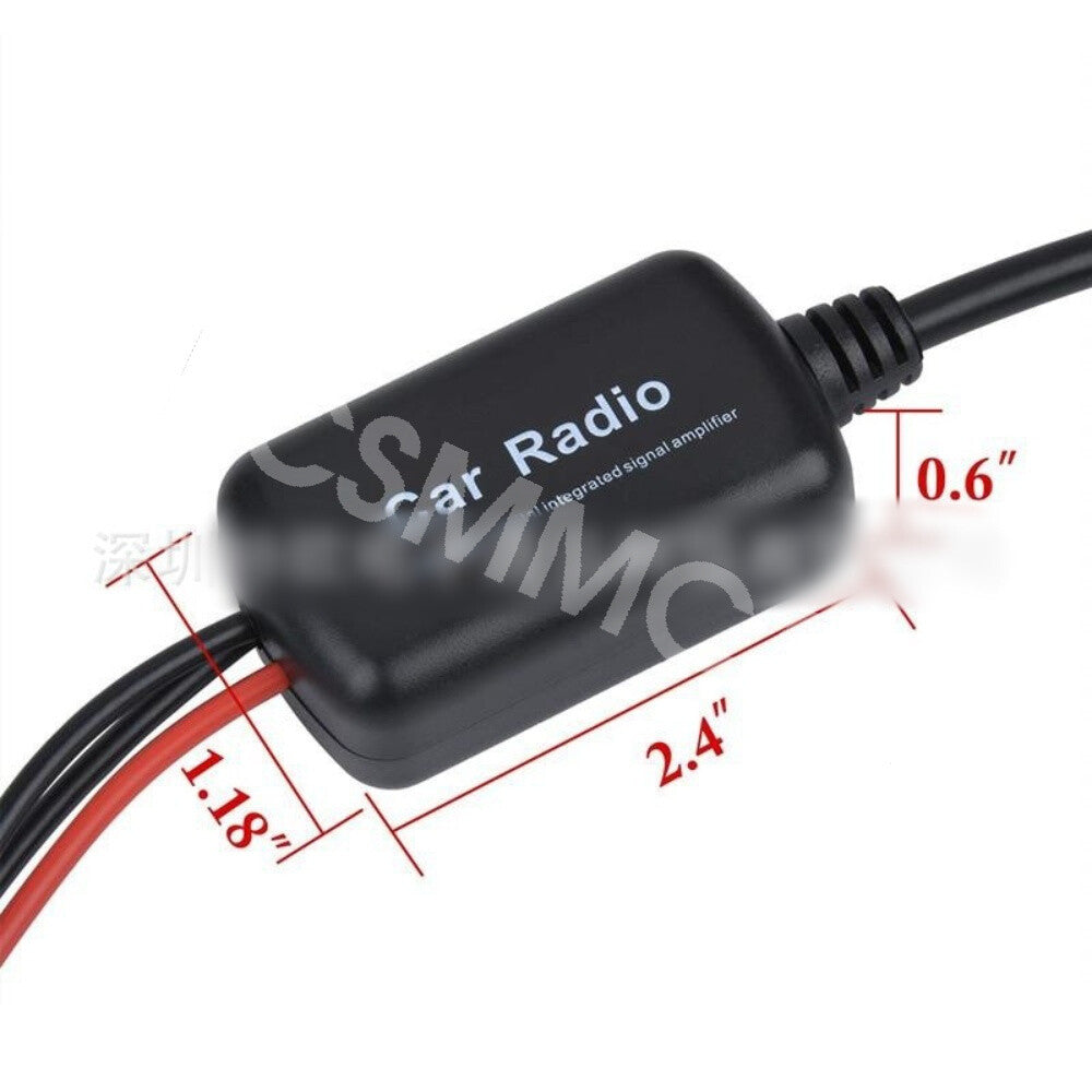 Car Stereo FM AM Radio Signal Antenna Signal Amplifier Auto Aerial Amp Booster