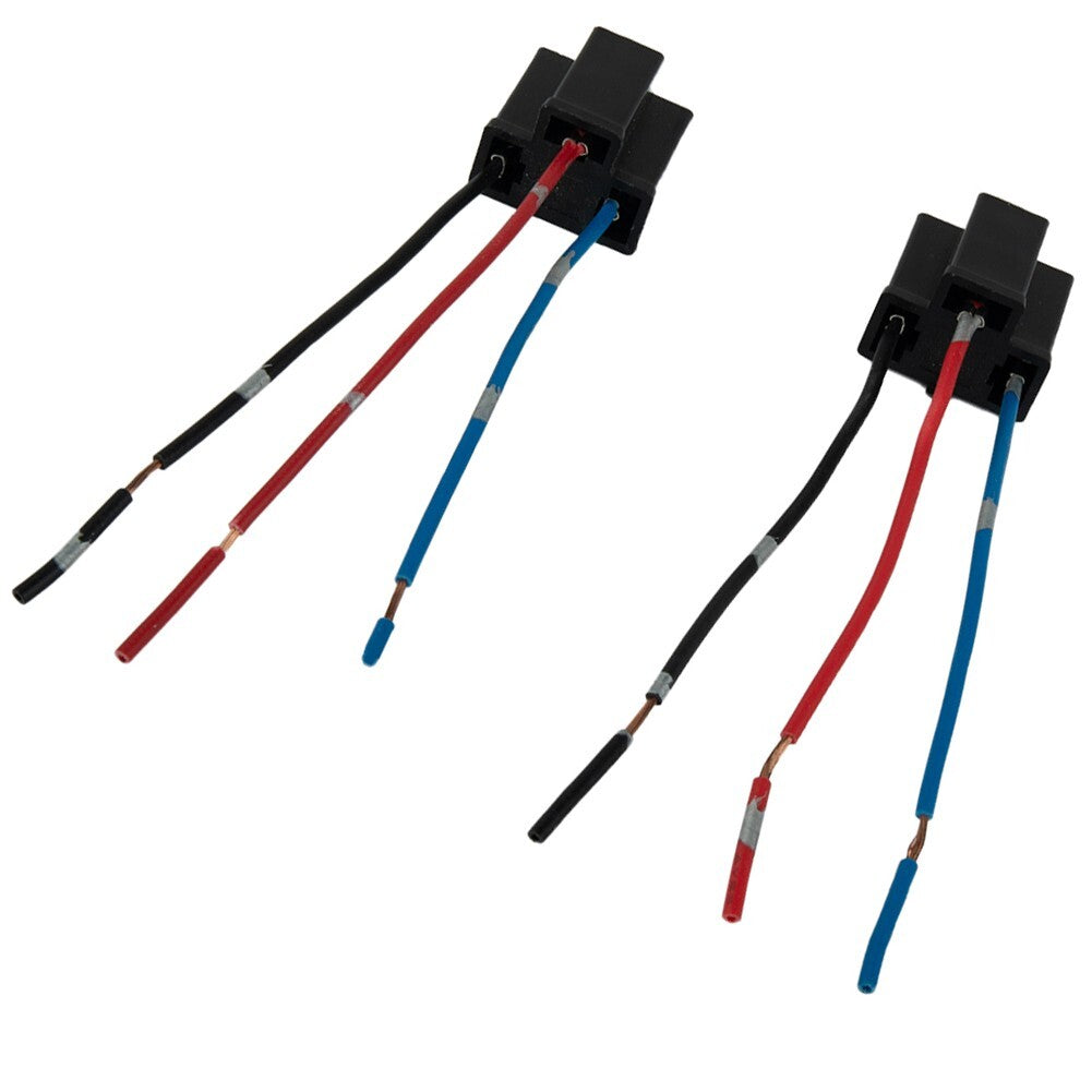 Multi-functional H4 3-pin headlight replacement and repair bulb socket (2x) suitable for 12V