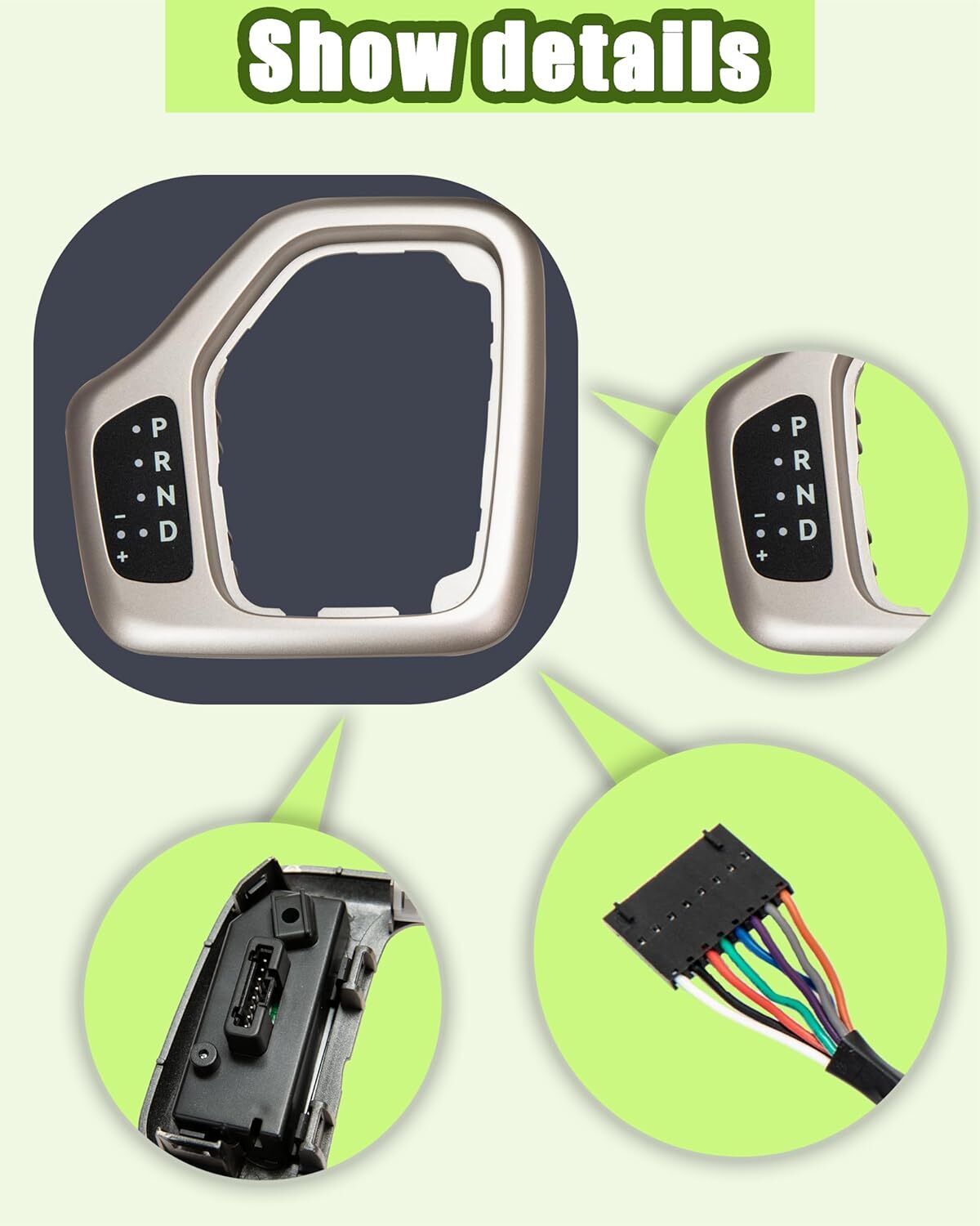 Gold For 2014-2018 for Jeep Cherokee Automatic Transmission Shift Bezel
