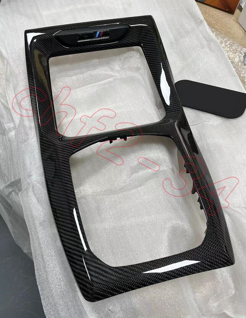 For BWM X3 X4 M40i 2022+ Dry Carbon Fiber Interior Console Gear Shift Panel Trim