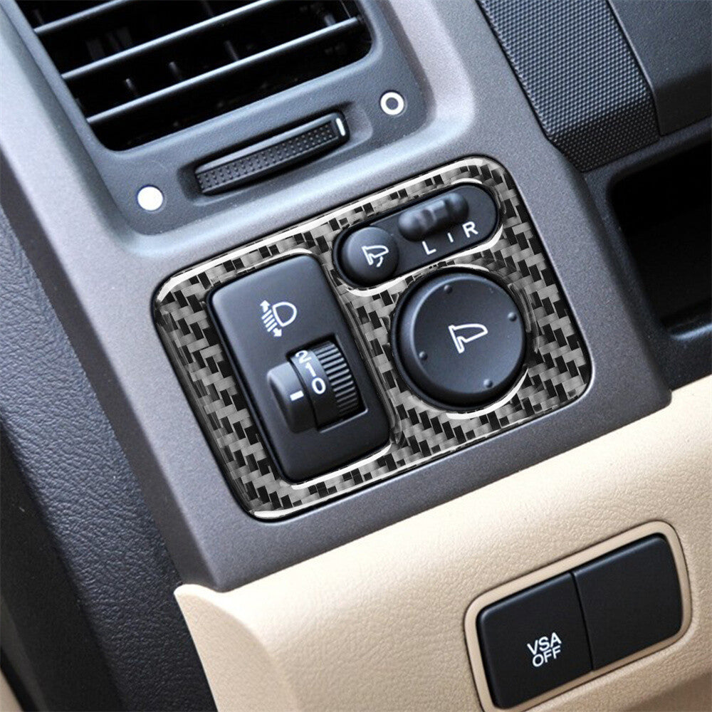 Carbon Fiber Rearview Mirror Adjust Switch Button Cover for Honda CR-V CRV 07-11