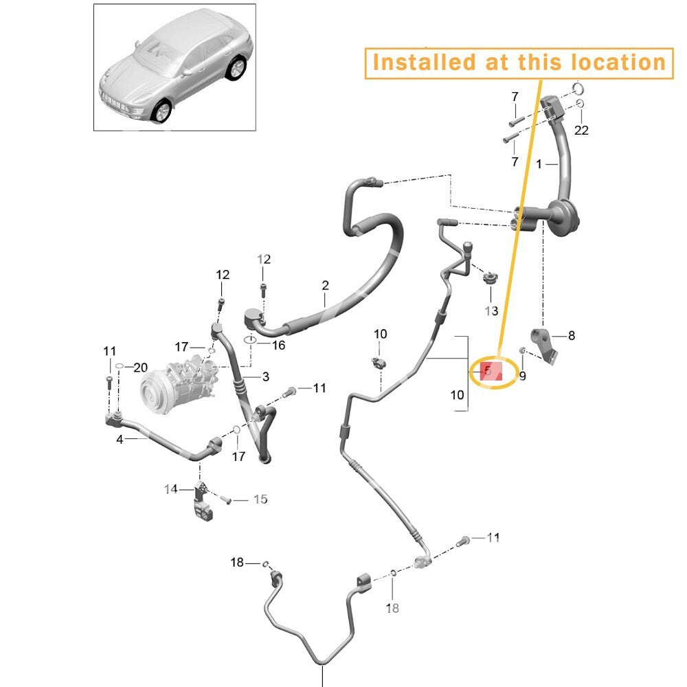 Equipment Manufacturer 95B260710F- for Porsche for Panamera Macan Air Conditioning Hose Wiring