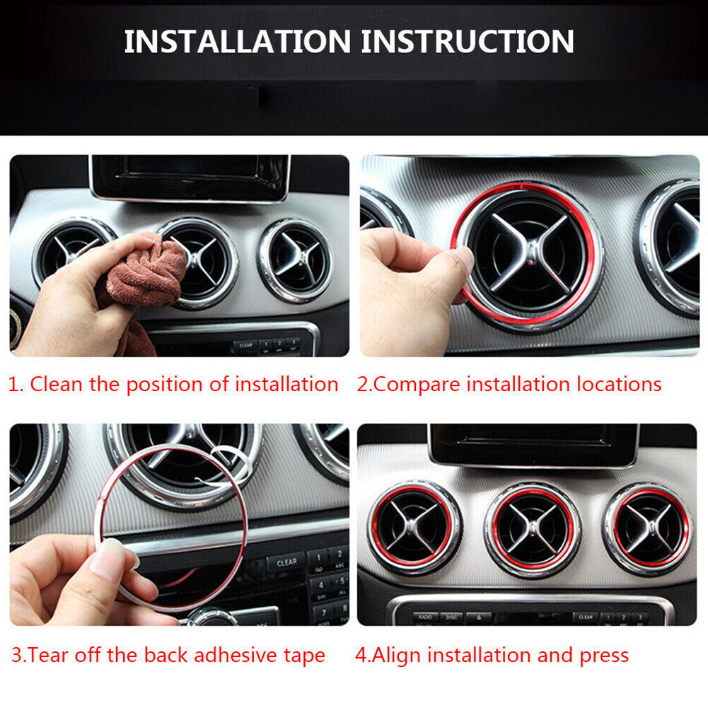 AC Air Vent Outlet Inner Ring Cover Trim FIT for Mercedes-Benz C Class W205 For GLC