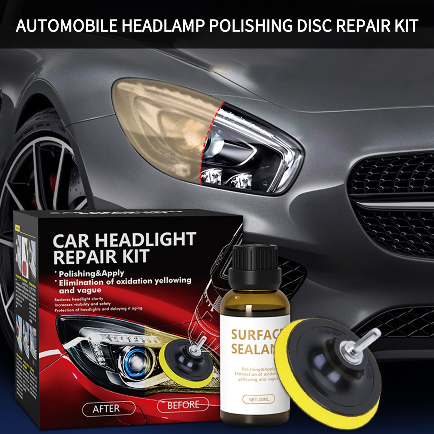 Car Headlight Restoration Kit Headlamp Lens Restore Oxidation Yellow C1W5