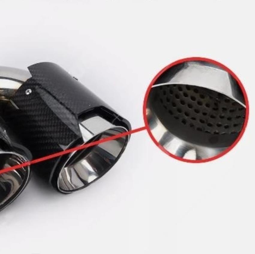 STAINLESS QUAD EXHAUST TIP FINISHERS FOR 2019-25 for BMW G20 M340i 330i CARBON FIBER