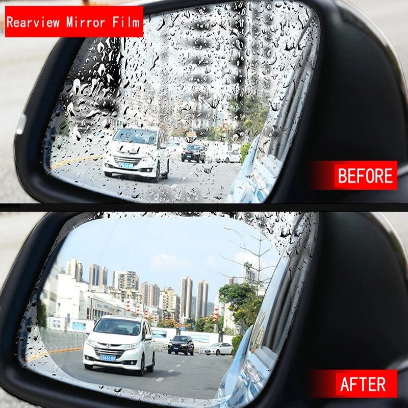 4PCS Waterproof Car Rearview Mirror Rainproof Anti-Fog Rain-Proof Film Sticker