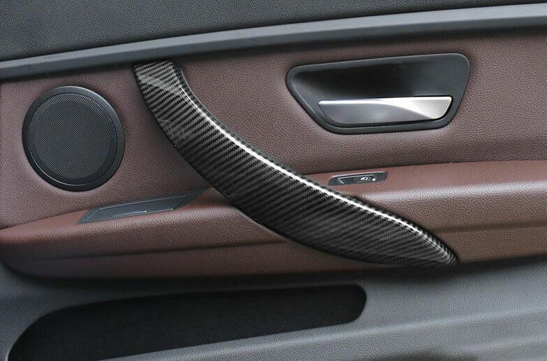 for BMW 3 4 Series GT 2013-2019 Carbon Fiber Interior Door Armrest Cover Trim